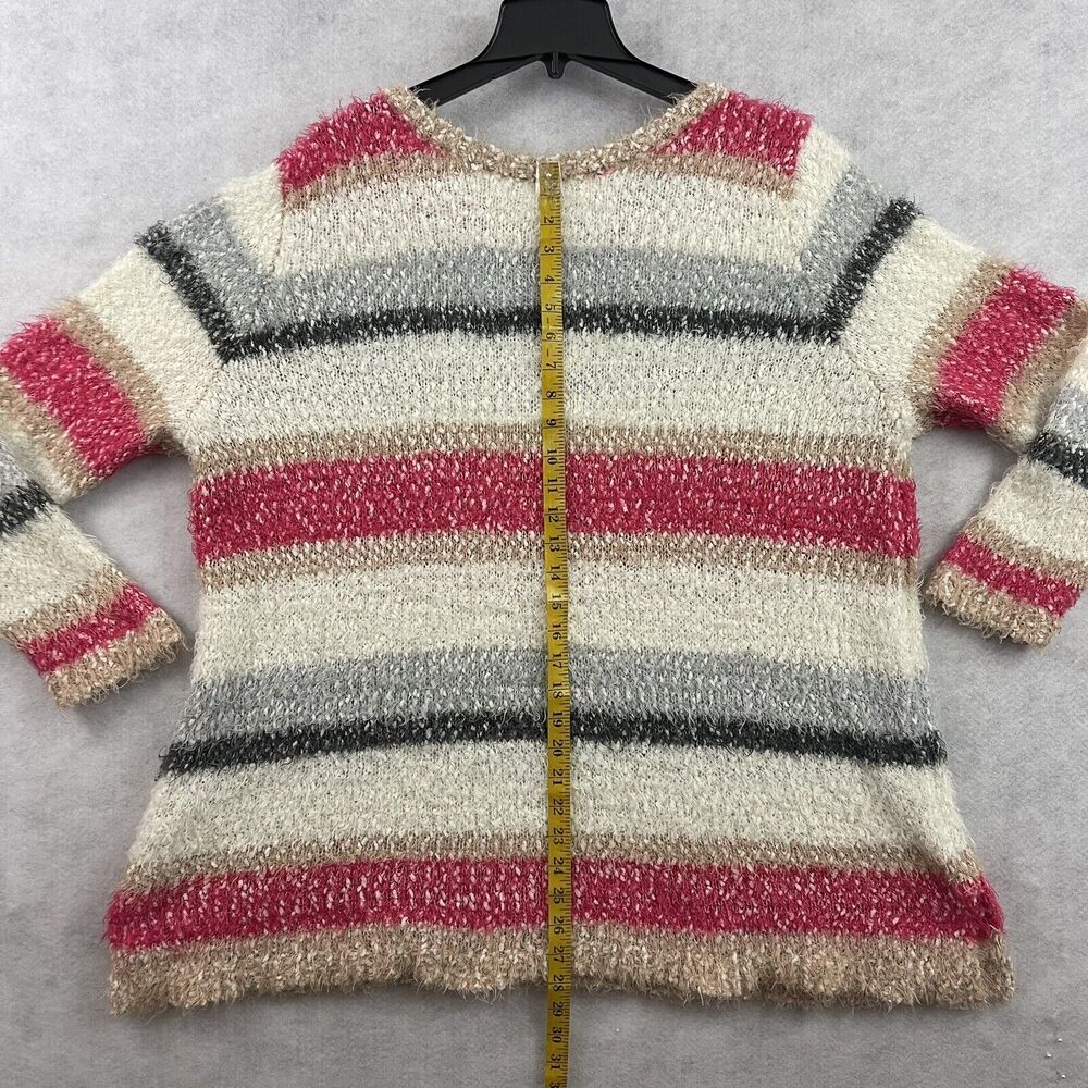 Lane Bryant Sweater Womens Sz 22/24 Stiped Multicolor Pullover Long Sleeve Tie - Picture 6 of 15